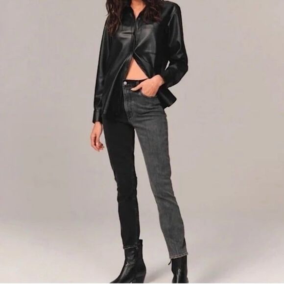 Abercrombie & Fitch The Skinny High Rise Curve Love Two Tone Jeans Size 27 - Picture 3 of 10